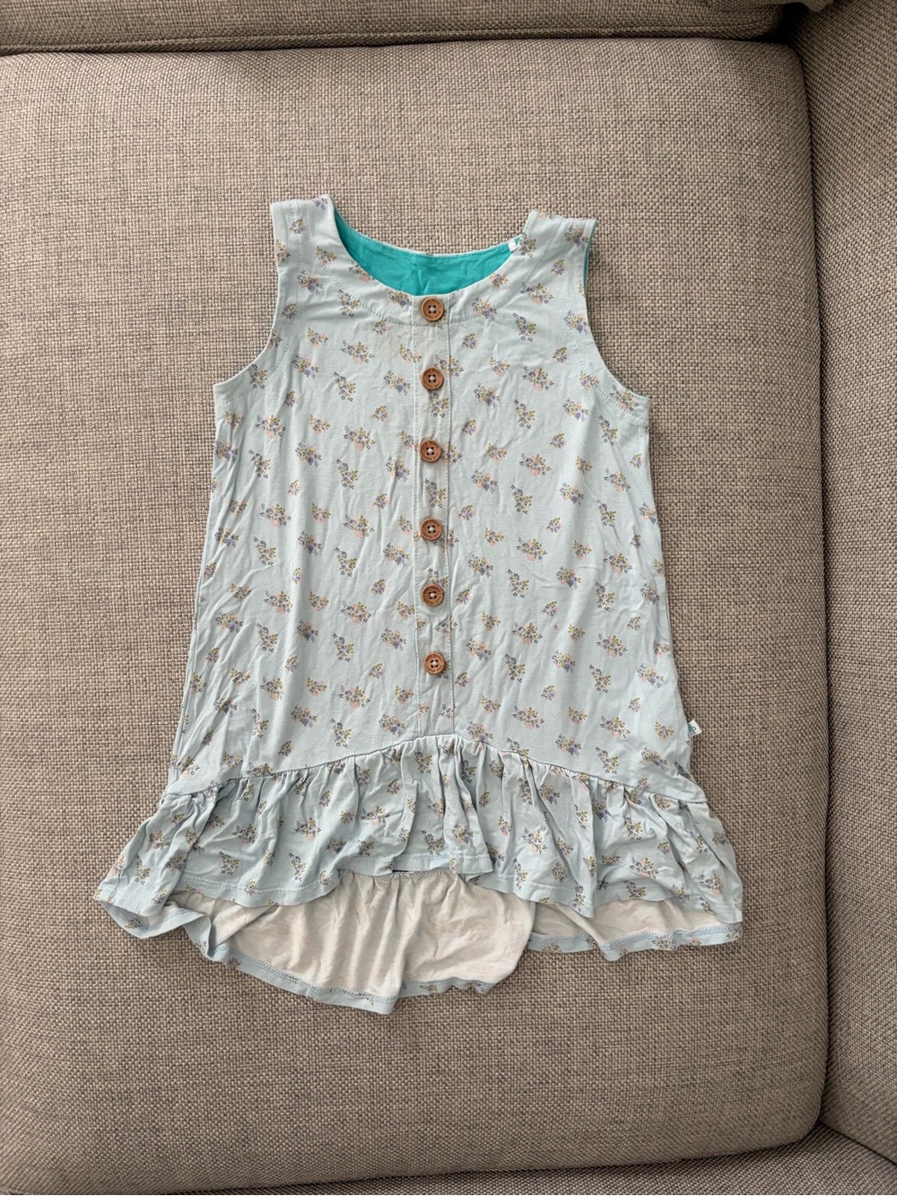 Posh Peanut Cecilia Sleeveless Henley Ruffled Hi Low Dress, 3T